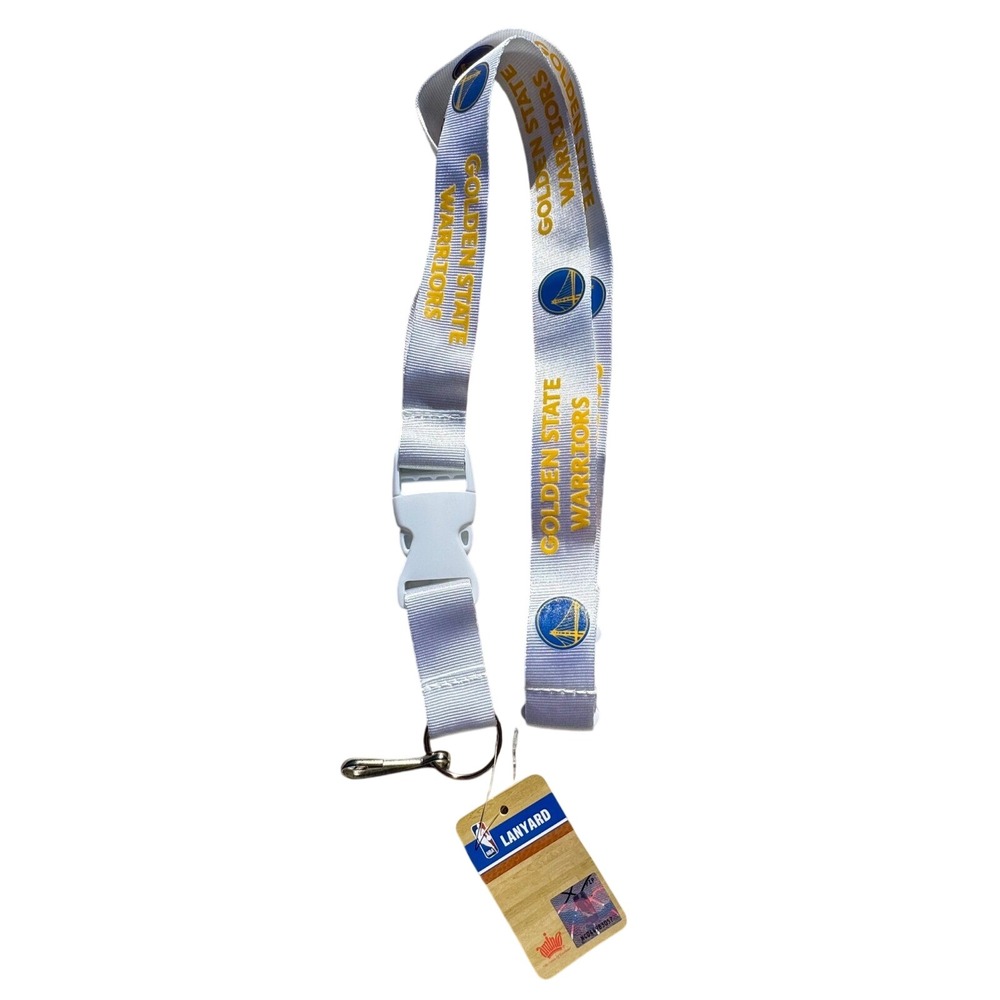 Golden State Warriors NBA Lanyard Detachable Buckle White, NWT